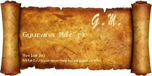 Gyurana Márk névjegykártya